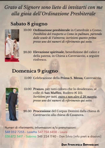 Ordinazione sacerdotale Don Francesco Bernasconi
